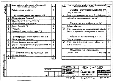 Альбом 2 Архитектурные решения. Конструкции железобетонные. Отопление и вентиляция. Силовое электрооборудование. Электрическое освещение. Связь и сигнализация