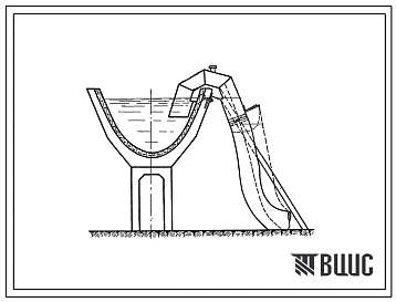 Типовой проект 5415 Гидротехнические сооружения на лотковой распределительной сети  на опорах. Переносные сифоны для забора воды из лотковых каналов на расход до 60 л/сек., при уклонах менее критических. Альбом СПВ-63.