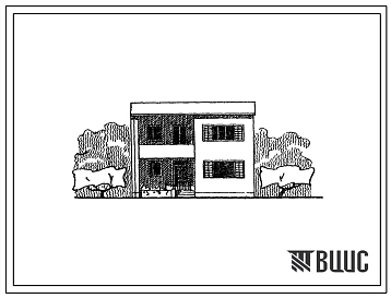 Типовой проект 101-033 Двухэтажная пятикомнатная блок-квартира, правая (5Б-1) (со входом в квартиру со стороны приквартирного участка). Для строительства в 4А климатическом подрайоне