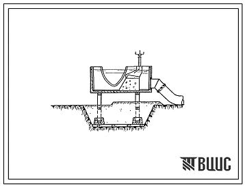 Типовой проект 5409 Гидротехнические сооружения на лотковой распределительной сети на опорах. Водовыпуски с автоматами расхода до 100 л/сек. в гибкие трубопроводы из параболических лотков глубиной 60 и 80 см. при уклонах менее критических. Альбом ВГР-63.