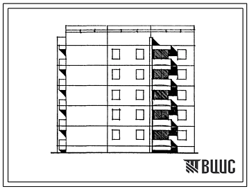 Типовой проект 129-043с.13.86 Блок-секция 5-этажная 10-квартирная торцовая обратная правая 3Б-3Б (для Армянской ССР)