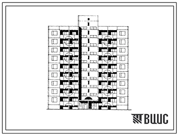 Типовой проект 121-0123.13.86 Блок-секция 9-этажная 36-квартирная рядовая 2Б-2Б-3Б-3Б (для строительства в Эстонской ССР)