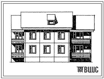 Типовой проект 97-0185.84 Блок-секция 2-этажная 8-квартирная торцевая правая 1А-1А-2А-2Б. Для строительства в 1В климатическом подрайоне.