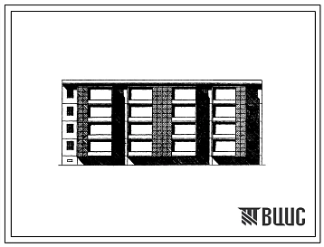 Типовой проект IVз-500УС-04/1 Четырехэтажная 16-квартирная рядовая с торцовым окончанием блок-секция (четырехкомнатных 4Б -8, пятикомнатных 5Б — 8). Для строительства в IVА климатическом подрайоне Туркменской ССР сейсмичностью 7 баллов.