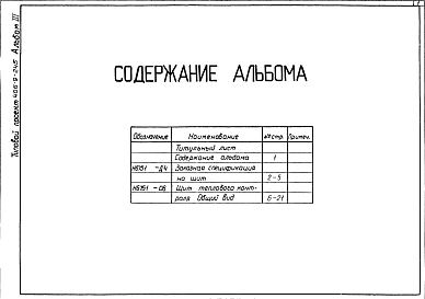 Альбом 3 Тепловой контроль и автоматика. Чертежи задания заводу-изготовителю