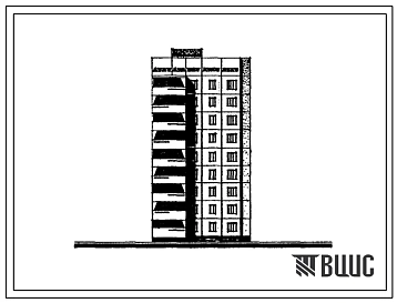 Типовой проект 76-073с/1 Девятиэтажная блок-секция торцевая правая на 27 квартир (однокомнатных 1Б-18, трехкомнатных 3А-9). Для строительства в 4А, 4Г климатических подрайонах Узбекской ССР сейсмичностью 8 баллов