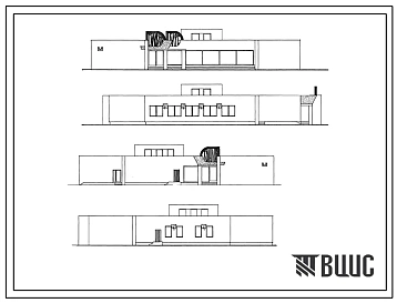 Типовой проект 274-20-116 Столовая-заготовочная на 75 посадочных мест для торгового центра сельского поселка. Тип 3 (из зданий-блоков). Для строительства в 1 В климатическом подрайоне, 2 и 3 климатических районах