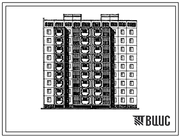 Типовой проект 105-0128.1сп.13.87 Блок-секция 9-этажная 45-квартирная торцевая левая 1.1.3-3.3 для г.Чимкента. (Вариант проекта для строительства в г.Джамбуле на обычных грунтах 105-0128.2с.13.87).