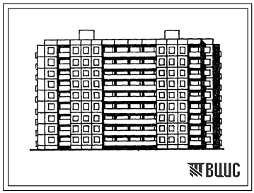 Типовой проект 1-464МСВ-2/1.2 Дом девятиэтажный двухсекционный 72-квартирный крупнопанельный.