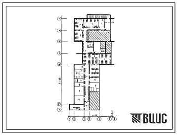 Типовой проект П-1-(П-3)-400(254-1-129.85) Вспомогательные помещения в подвале главного корпуса участковой больницы на 50 коек с поликлиникой на 100 посещений, (убежище на 400 человек, размеры убежища 51,1м на 21,75м, режимы вентиляции 1,2).