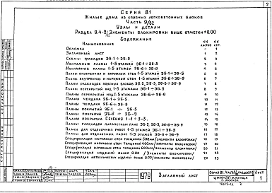 Альбом 13 Узлы и детали. Элементы блокировки выше отм. 0.000. Часть 9/82, раздел 9.4-2/82