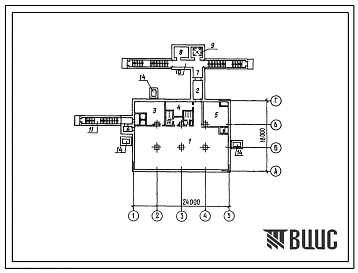 Типовой проект А-IV-600-276.84 Склад материалов и оборудования, (убежище на 600 человек, размеры убежища 24м на 18м, режимы вентиляции 1,2).