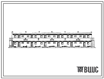 Типовой проект 134-101-38сп/1 2-этажный 12-квартирный галерейный дом с квартирами типа 1Б