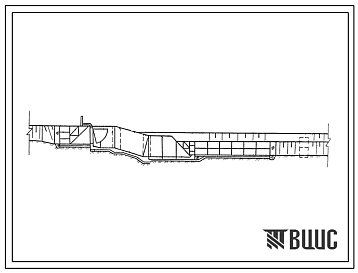 Типовой проект 820-01-62с.87 Регуляторы открытые на расход воды до 20 м3/с и перепад до 1,5 м с вододействующим автоматическим затвором прислонного типа