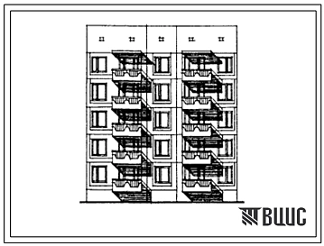 Типовой проект 135-0370с.13.88 Блок-секция рядовая пятиэтажная 15-квартирная 2-2-2. Для строительства в Кабардино-Балкарской АССР.