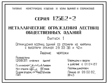 Серия 1.256.2-2 Металлические ограждения лестниц общественных зданий. Рабочие чертежи.