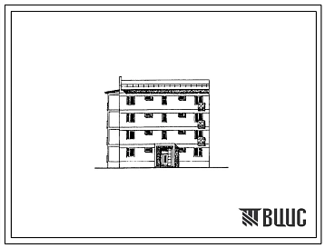 Типовой проект 77-083сп.85 Четырехэтажная блок-секция торцевая левая на 8 квартир