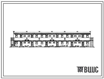 Типовой проект 134-101-42п/1 2-этажный 12-квартирный галерейный дом с квартирами типа 2А