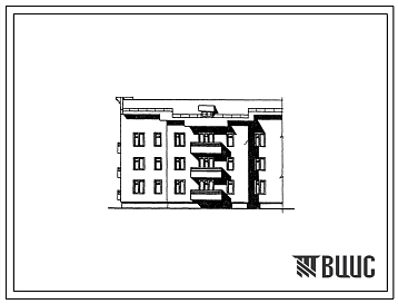 Типовой проект 202-024.86 Блок-секция 3-этажная 9-квартирная торцовая левая 2Б-2Б-3А (1Б-2Б-4Б)