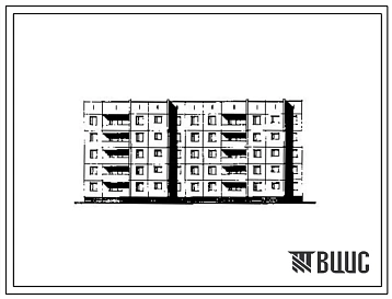 Типовой проект 97-05/1.2 Блок-секция 5-ти этажная 30-квартирная рядовая 2Б,2Б,3Б-2Б,2Б,2Б