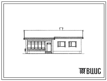 Типовой проект 184-16-6 Одноэтажный одноквартирный трехкомнатный жилой дом со стенами из кирпича и деревянными деталями заводского изготовления. Для строительства во 2 и 3 строительно-климатических зонах.