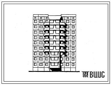 Типовой проект 112-025м.86 Девятиэтажная блок-секция рядовая на 34 квартиры