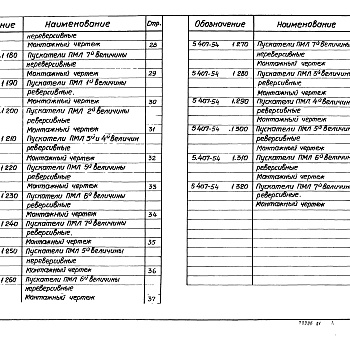 Состав фльбома. Серия 5.407-54 УстановкаВыпуск 1 Монтажные чертежи