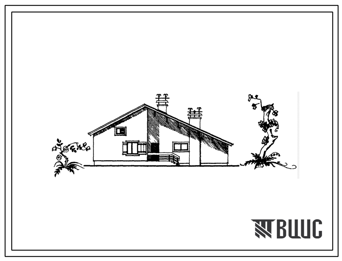 Типовой проект 184-206-8 Одноэтажный усадебный жилой дом на 1 квартиру типа 5Б. Для строительства в 3 климатическом районе