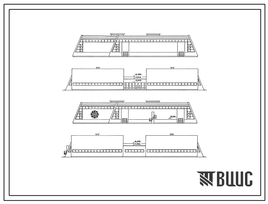Типовой проект 291-8-24с.88 Физкультурно-оздоровительный комплекс (в легких металлических конструкциях) (ФОК-1-с). Сейсмичность 7, 8, 9 баллов. Стены из трехслойных металлических панелей.