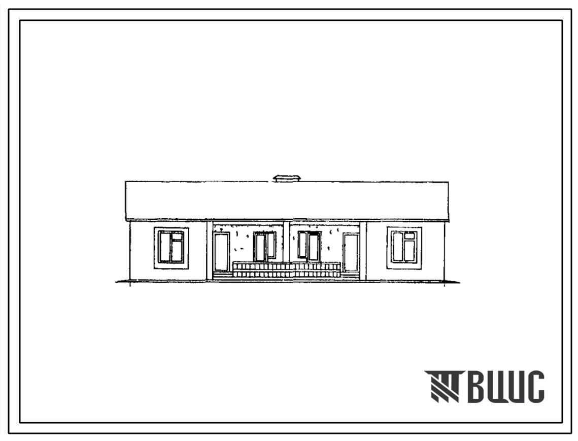 Типовой проект 185-42-112с/1 Одноэтажный двухквартирный блокированный жилой дом с трехкомнатными квартирами типа 3Б. Для строительства в IVБ и IVВ климатических подрайонах Азербайджанской ССР сейсмичностью 7 и 8 баллов.