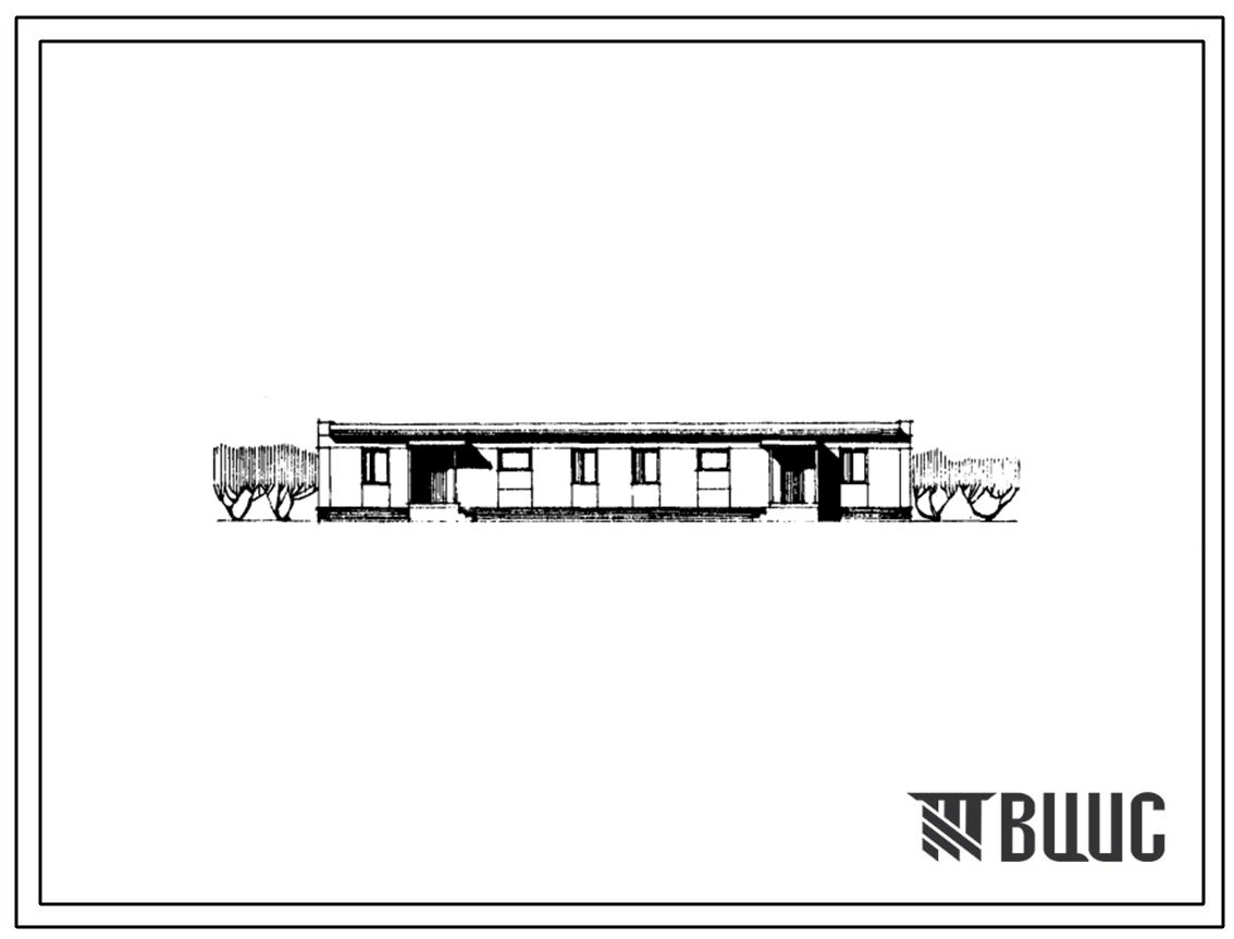 Типовой проект 183-211-21/1 Одноэтажный дом на 2 четырехкомнатные квартиры. Для строительства в 4А и 4Г климатических подрайонах Туркменской ССР