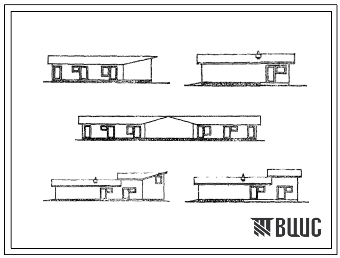 Типовой проект 199-000-261.84 Надворные постройки к деревянных жилым домам панельной конструкции. Для строительства в 4А и 4Г климатических подрайонах Узбекской ССР.