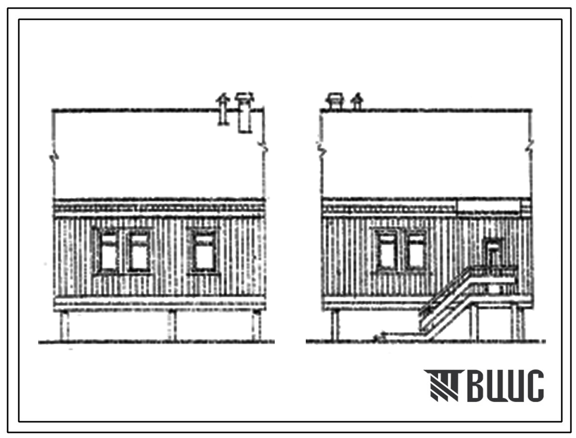 Типовой проект 219-010см Одноэтажная двухкомнатная блок-квартира (рядовая).