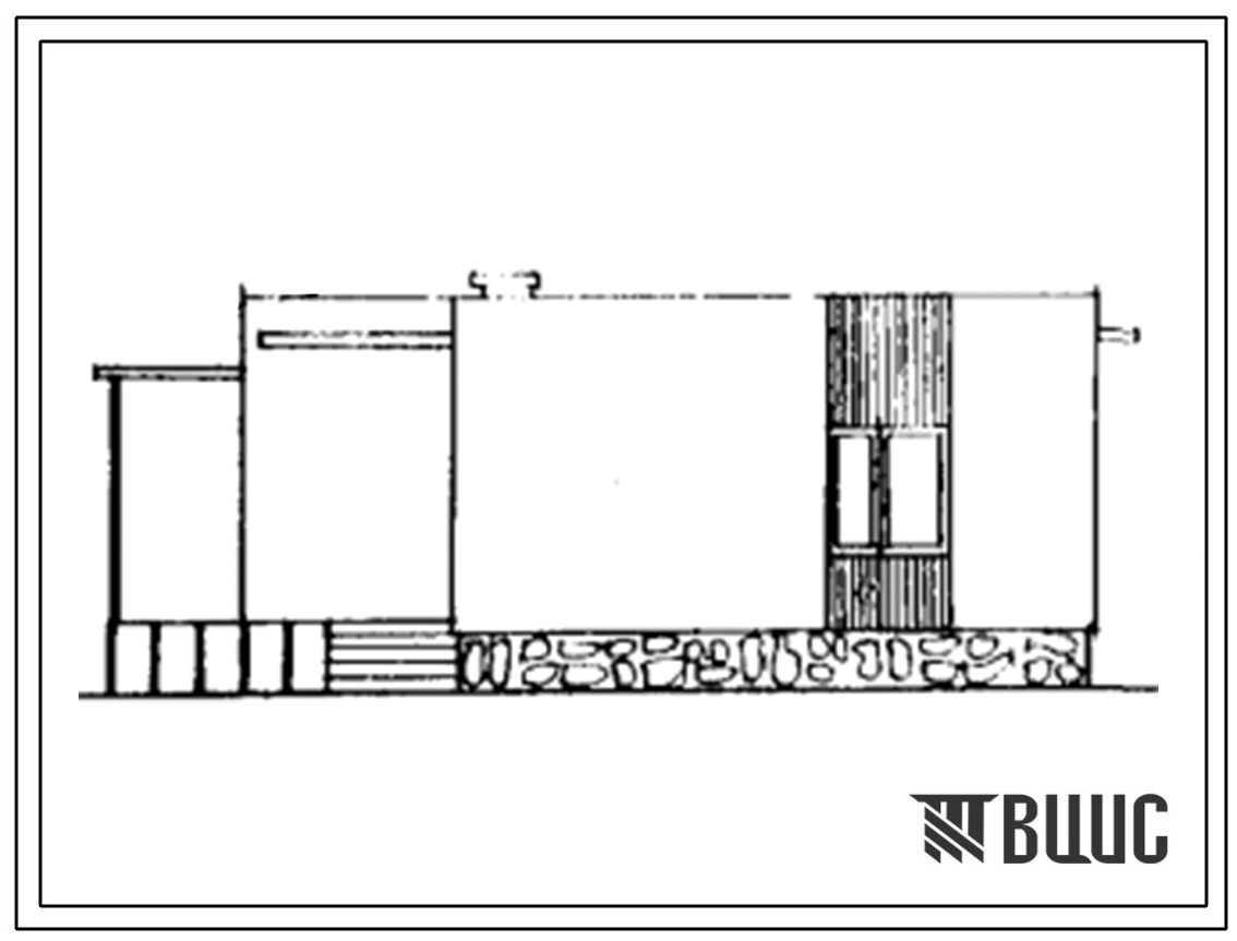 Типовой проект 184-40-51 Одноэтажный дом с трехкомнатной квартирой типа 3Б (левый). Для строительства в 4А и 4Г климатических подрайонах ККАССР