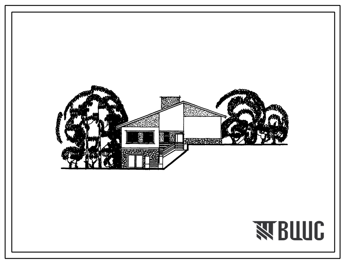 Типовой проект 184-24-90/1 Одноэтажный жилой дом на рельефе с четырехкомнатной квартирой для индивидуальных застройщиков. Для строительства во 2 и 3 климатических районах (северо-центральных районов Украинской ССР)