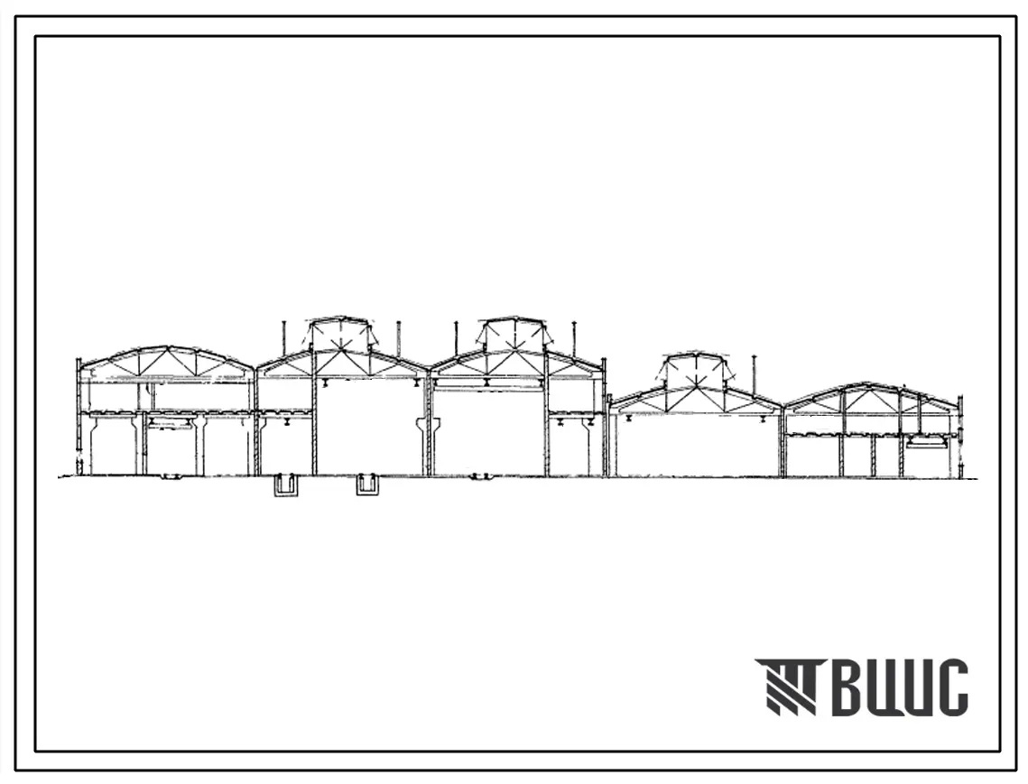 Типовой проект 416-7-46 Объединенное ремонтно-механическое и складское хозяйство в блокированном здании железнодорожного транспорта узкой колеи (в унифицированных строительных параметрах) на 850 условных капитальных ремонтов в год. Производственный корп