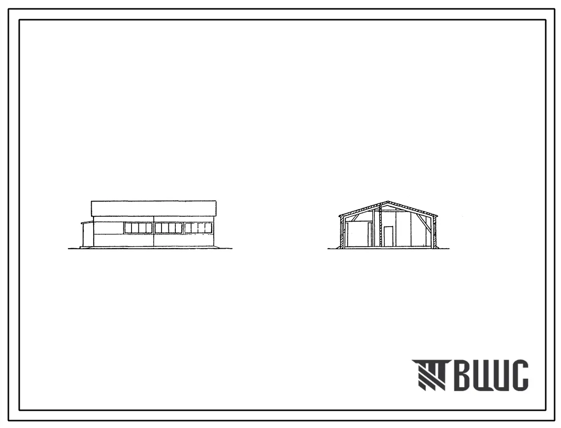Типовой проект 420-12-20 Инвентарные временные сборно-разборные здания (с применением серии 420-12). Мастерская асфальтобетонного и цементно-бетонного заводов для автодорожного строительства.