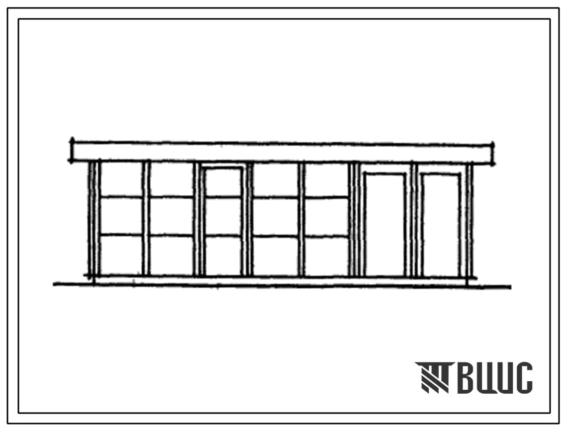 Типовой проект 186-000-393.13.86 Одноэтажный летний садовый домик с верандой, встроенным душем и уборной щитовой конструкции (для строительства в Латвийской ССР)