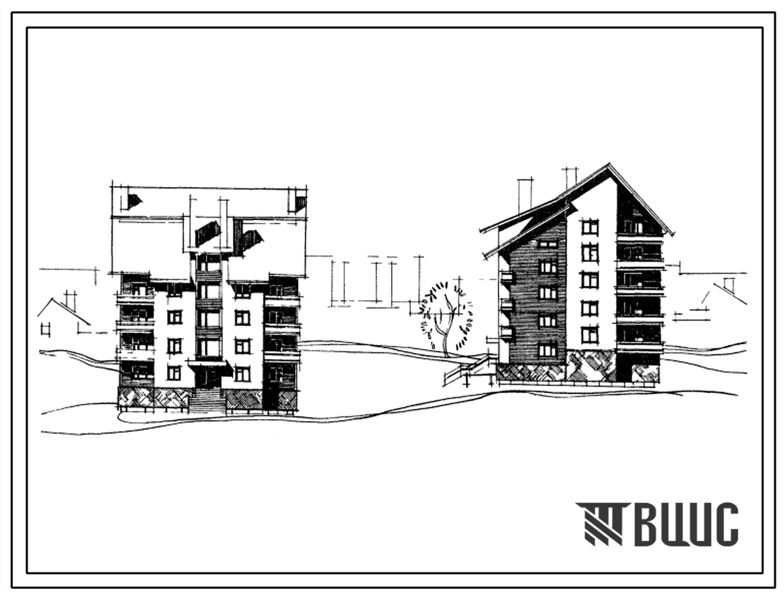 Типовой проект 114-204-7м Четырех- и пятиэтажный односекционный жилой дом на 18 квартир (одноэтажных 1А-1, 1Б-7; двухкомнатных 2Б-10). Для строительства в районах с вечномерзлыми грунтами