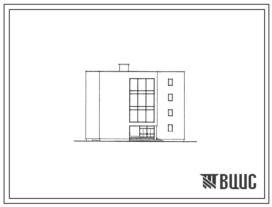 Типовой проект 234-1-56 Универсальный корпус теоретических занятий для учебного пункта на 200 ученических мест. Для строительства во 2А, 2Б, 2В климатических подрайонах и 3 климатическом районе. Каркас сборный железобетонный. Стены из кирпича.