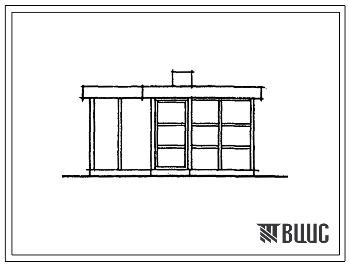 Типовой проект 186-000-388.13.86 Одноэтажный летний садовый домик с верандой, встроенным душем и уборной щитовлй конструкции (для строительства в Латвийской ССР) 