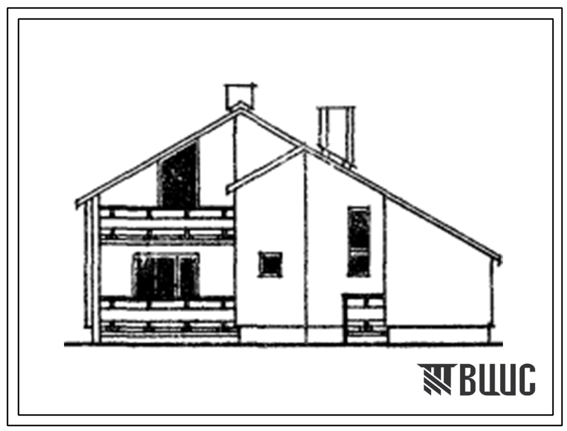 Типовой проект 184-12-162/1.2 Мансардный дом с квартирой типа 5Б. Для индивидуального строительства.