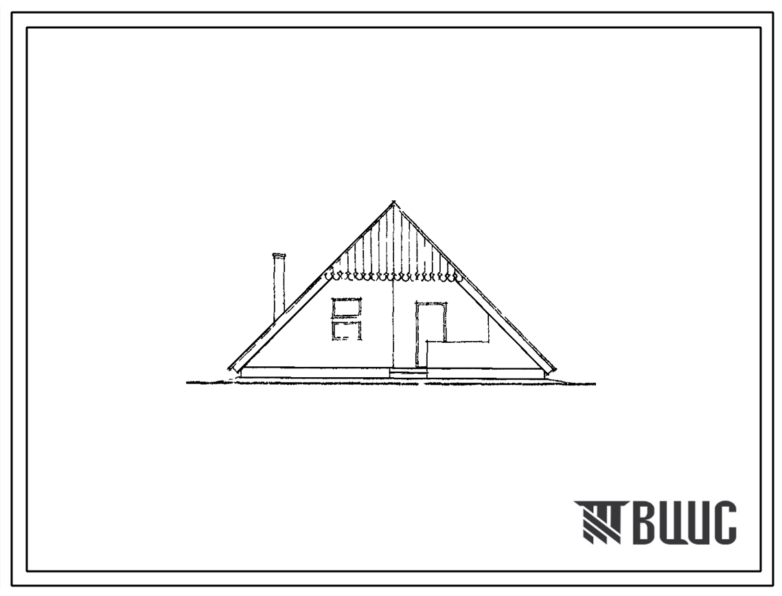 Типовой проект 184-000-53с Одноэтажный однокомнатный садовый летний домик. Для строительства в 3Б, 4Б и 4В климатических подрайонах сейсмичностью 7 и 8 баллов