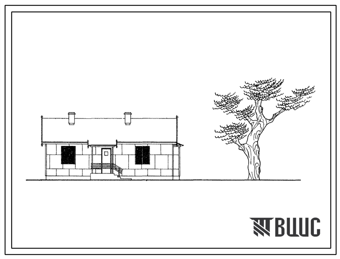 Типовой проект 182-115-45/73 Одноэтажный одноквартирный жилой дом с трехкомнатной квартирой 3Б, для строительства во 2В климатическом подрайоне