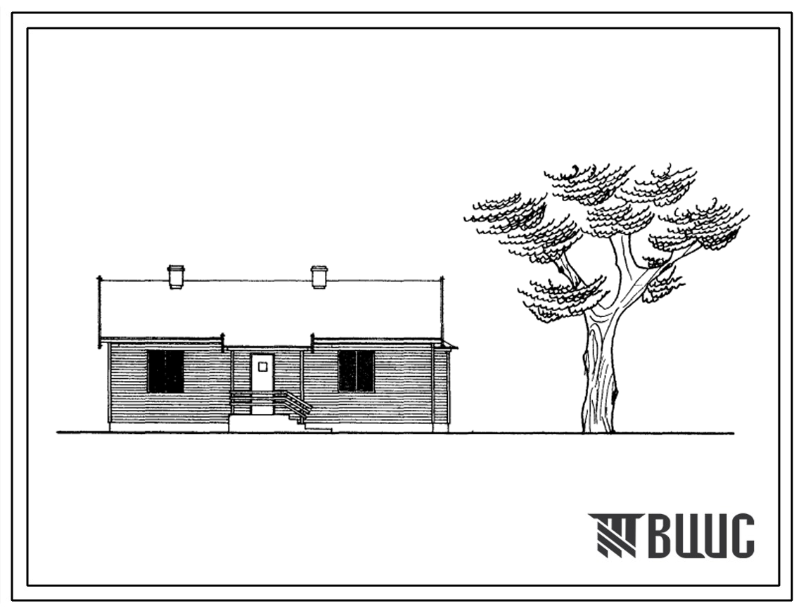 Типовой проект 186-115-44/73 Одноэтажный одноквартирный дом с трехкомнатной квартирой 3Б, для строительства во 2В климатическом подрайоне