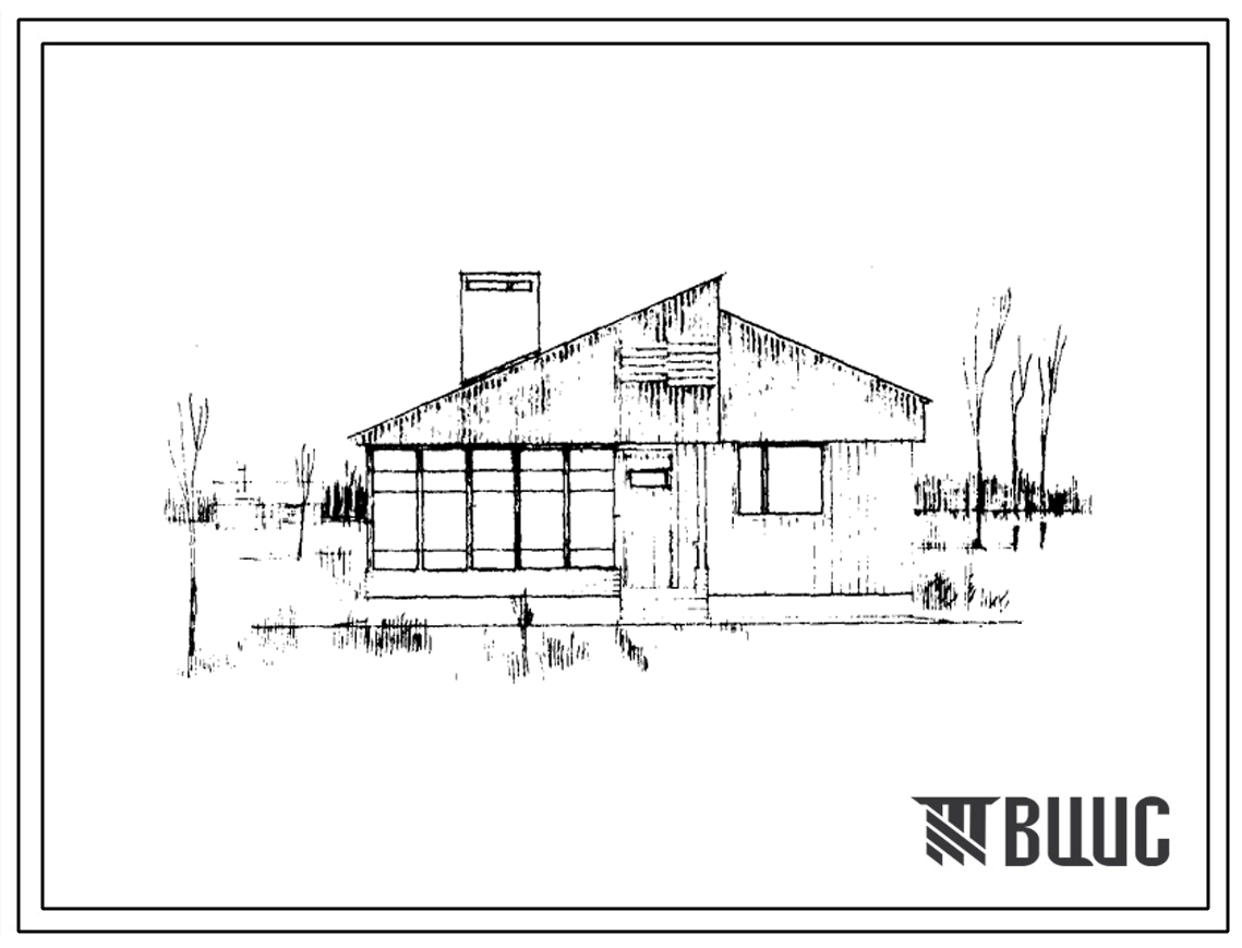 Типовой проект 186-14-10 Одноэтажный одноквартирный двухкомнатный дом панельно-деревянной конструкции.