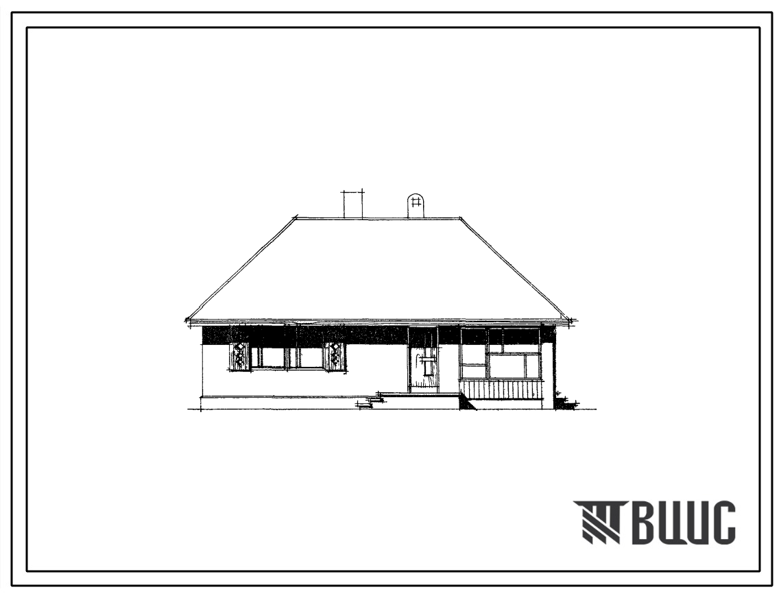Типовой проект 185-16-12 Одноэтажный одноквартирный двухкомнатный жилой дом с квартирой типа 2Б. Для строительства в 3 климатическом районе.