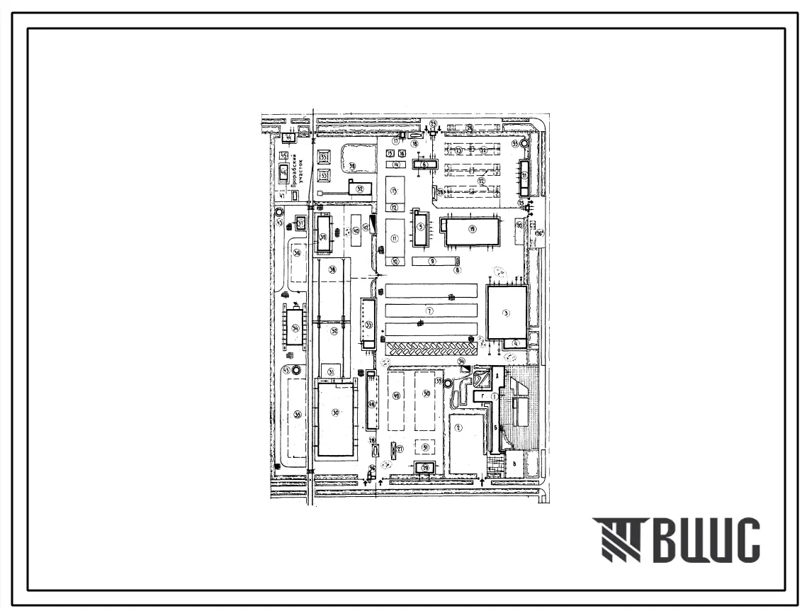 Типовой проект 819-59 Районное объединение «Сельхозтехника» с межрайонной торговой базой с товарооборотом 10 млн. руб. в год.