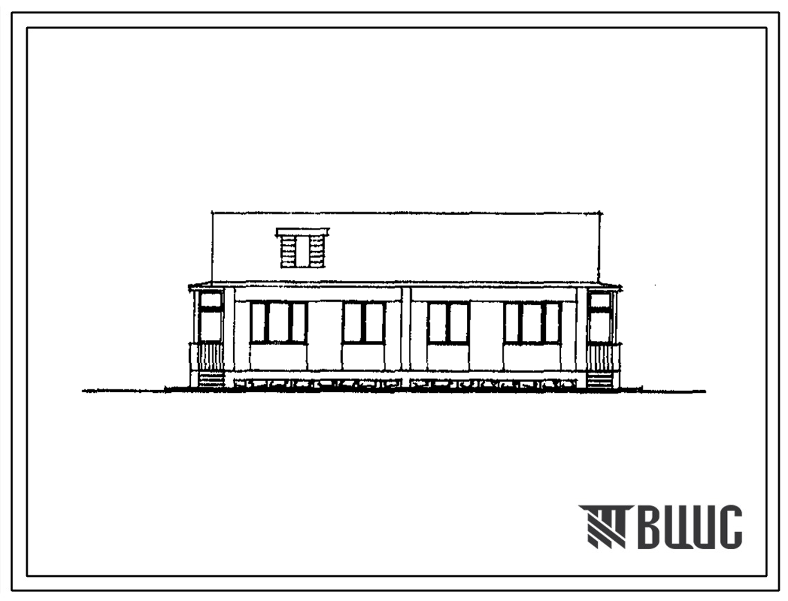 Типовой проект 183-18-16с Одноэтажный дом сна 2 трехкомнатные квартиры типа 3Б. Для строительства в 3В климатическом подрайоне, 4 климатическом районе Армянской ССР сейсмичностью 7 и 8 баллов