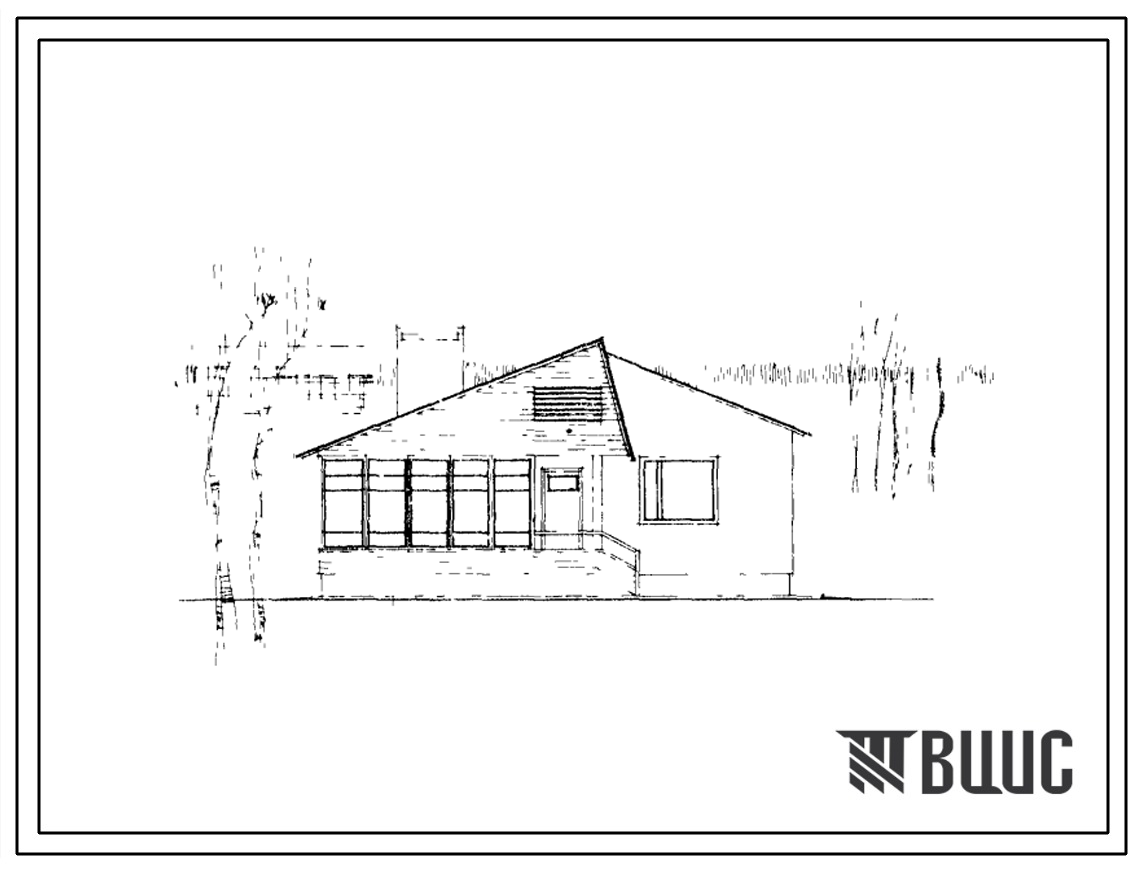 Типовой проект 186-14-14 Одноэтажный одноквартирный трехкомнатный дом. Для строительства во 2 и 3 строительно-климатических зонах.